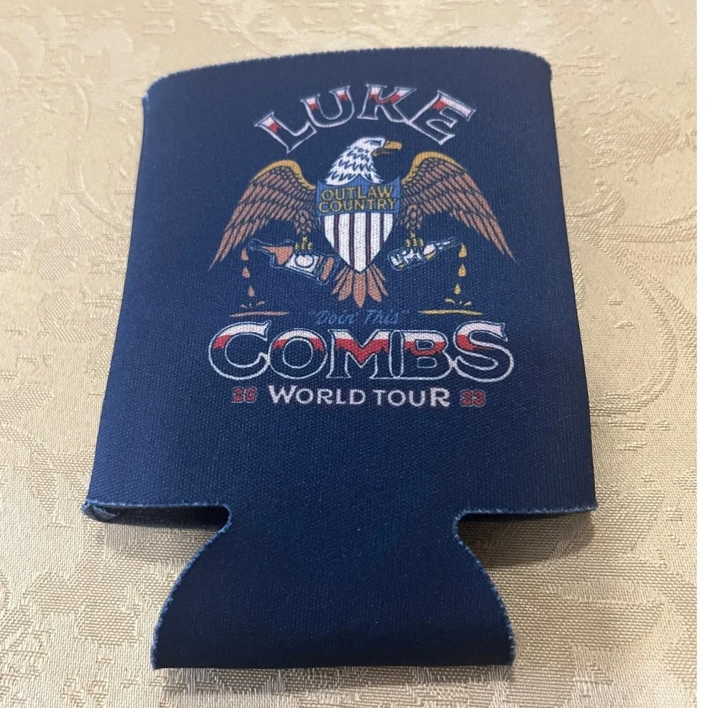 Luke Combs Koozie Unisex OS Navy Blue Excellent 2023 World Tour Outlaw Country